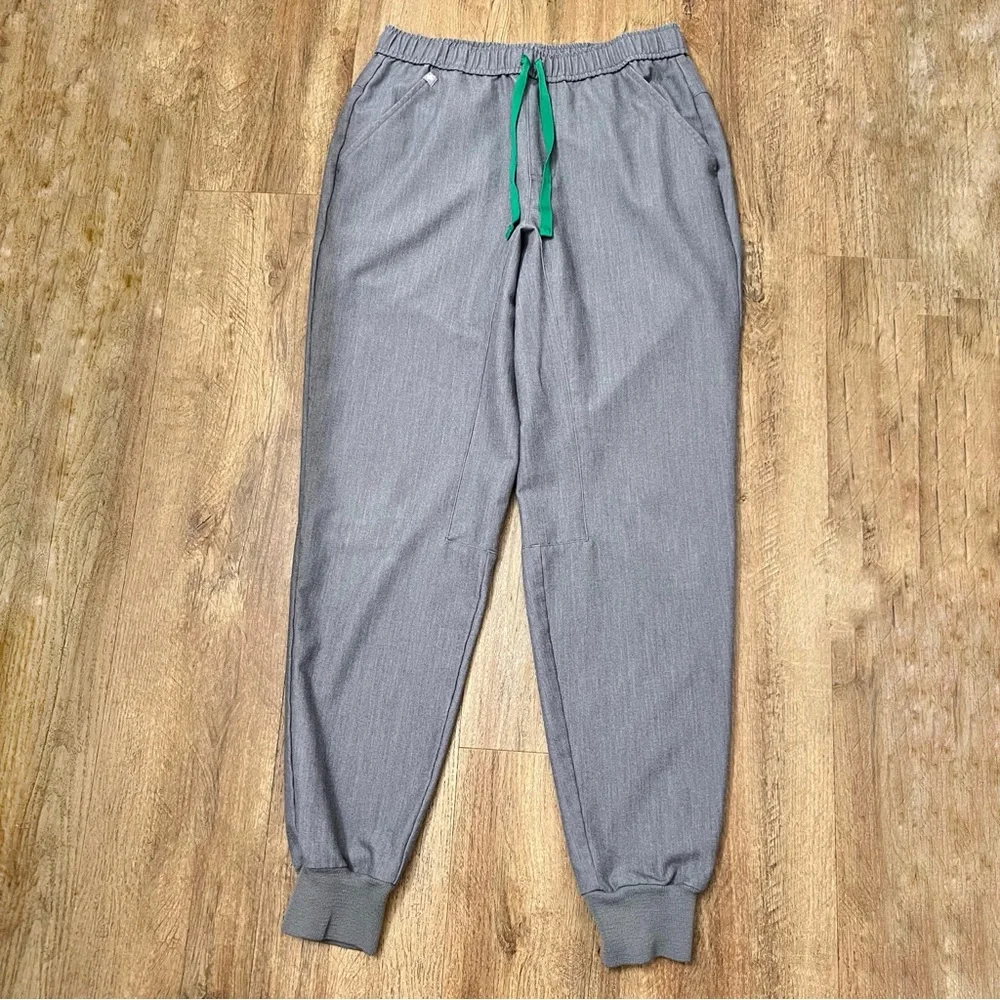 Figs Tansen Jogger Scrub‎ Pants Men's Gray Green Drawstring Size Small